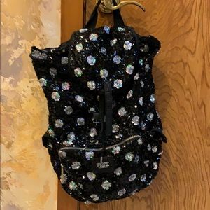 VS PINK black sequin backpack